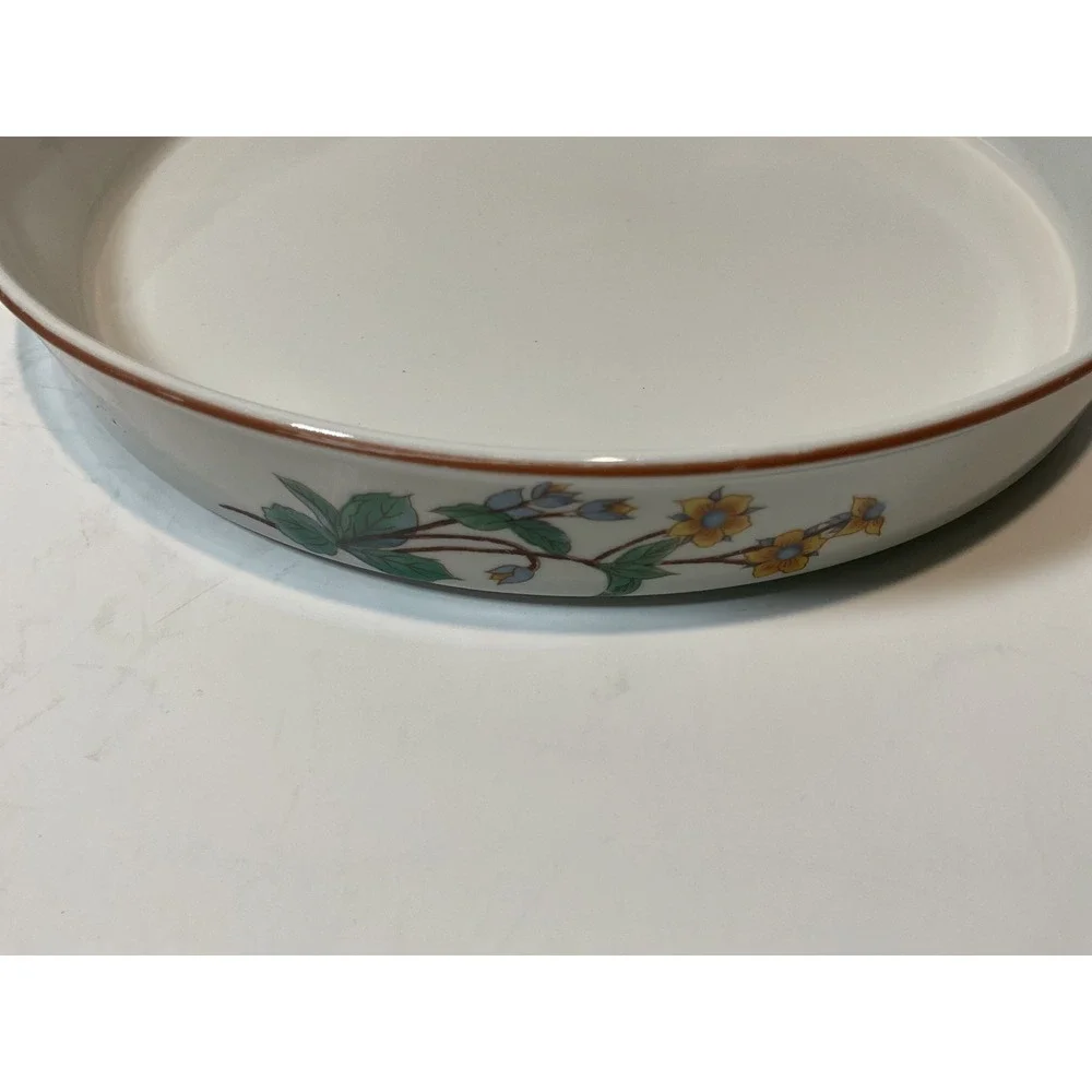 Woodhill Fine Bakeware‎ Round Floral Serving Pie Plate Dish Microwave Oven Safe